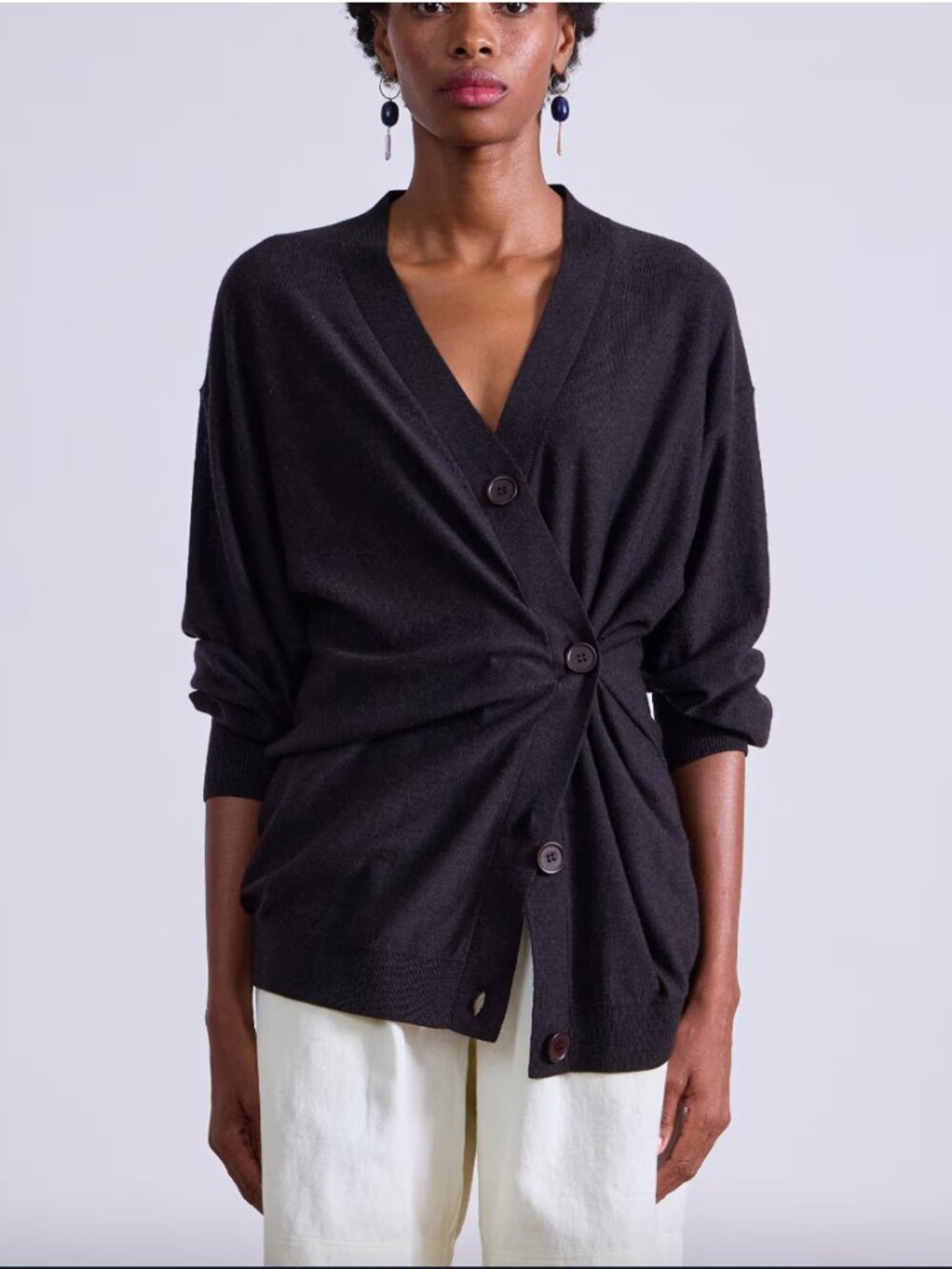 Apiece Apart: Drippy Tissue Cardigan Deep Espresso